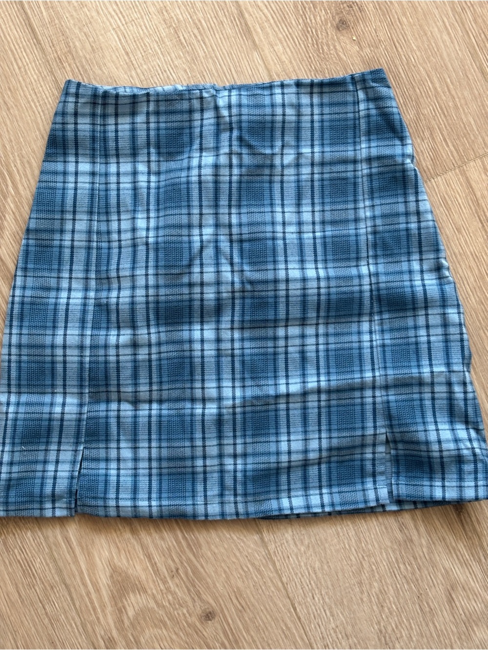Brandy Melville Blue Plaid Mini Skirt
